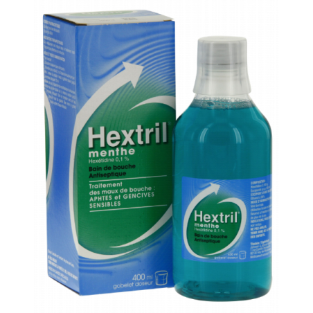 Mouthwash - Mouth ulcers & Gums - Hextril Mint 0.1% - 400 ml