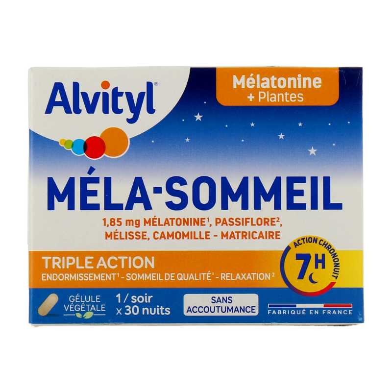 Méla-Sommeil, Endormissement, Sommeil de Qualité - Govital, 30 Gélules  30 Jours