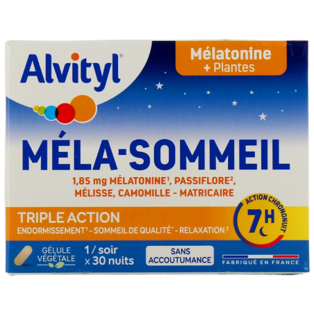 Méla-Sommeil, Endormissement, Sommeil de Qualité - Govital, 30 Gélules  30 Jours