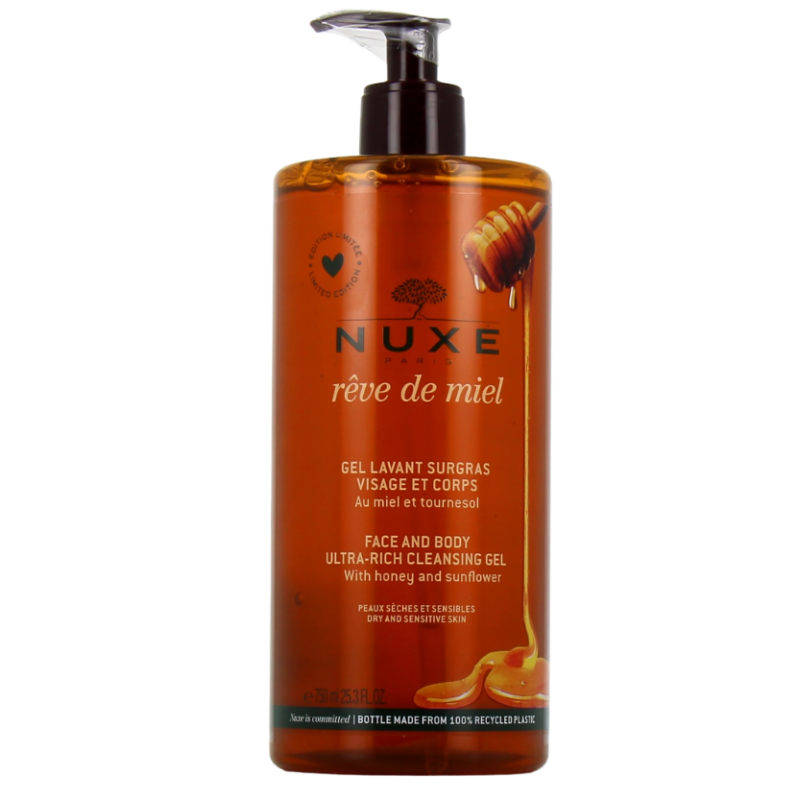 Gel Lavant Surgras Visage & Corps - Rêve de Miel - Nuxe - 750 ml