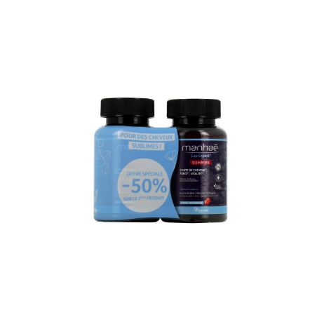 Cap Expert - Chute de Cheveux - Force & Vitalité - Manhaé - 60 Gummies Lot de 2