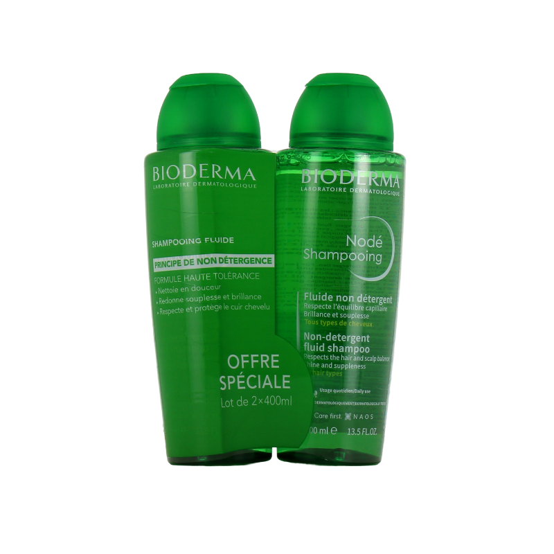 Nodé - Shampooing Fluide - Non détergent - Bioderma - 2 X 400ml