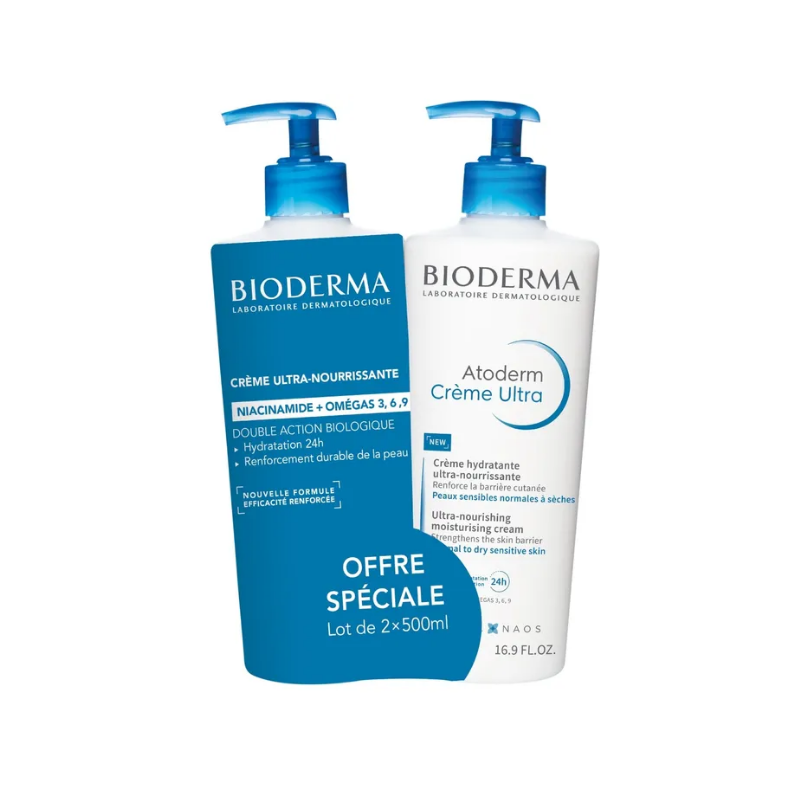 Atoderm Crème Ultra - Ultra-Hydratante - Bioderma - 2 X 500 ml - Bioderma