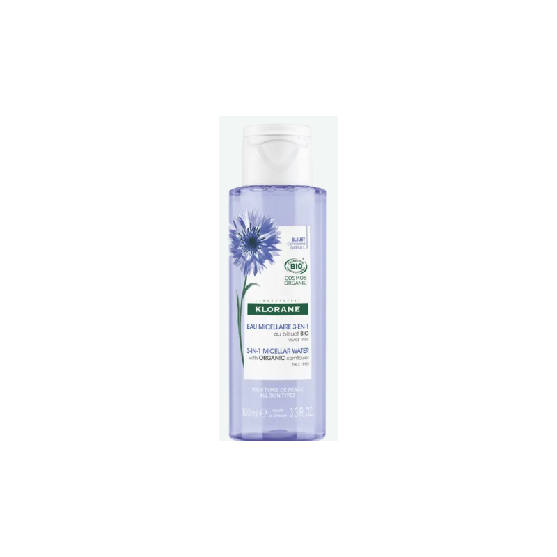 Eau Micellaire 3 en 1 - Bleuet Bio - Klorane - 100 ml