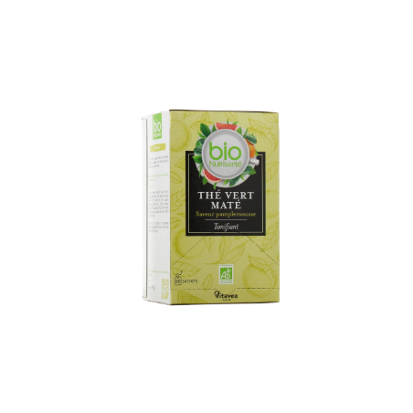 Organic Maté Green Tea Tonifying Grapefruit - Nutritious - 20 Sachets