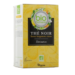 Organic Black Tea Elimination Bergamot Lemon - Nutrisanté - 20 Sachets