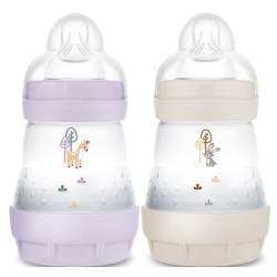 Easy Start Organic Baby Bottle - Anti-colic - 0+ Months - MAM - 2x160 ml