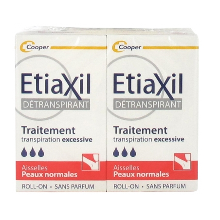 Détranspirant Extreme -Traitement Peaux Normales - Aisselles - Etiaxil - Lot 2 X 15 ml