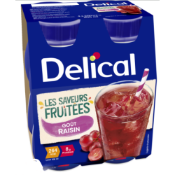 Boisson fruitée - Goût Raisin - Délical - 4 x 200ml