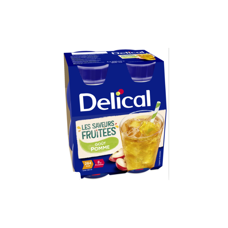 Boisson fruitée - Goût Pomme - Délical - 4 x 200ml