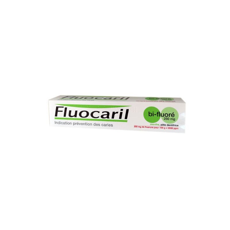Fluocaril Bi-fluoride 250mg Mint flavour Toothpaste - Helps Prevent Tooth Cavities - 75ml Fluocaril