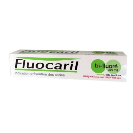 Fluocaril Bi-fluoride 250mg Mint flavour Toothpaste - Helps Prevent Tooth Cavities - 75ml Fluocaril
