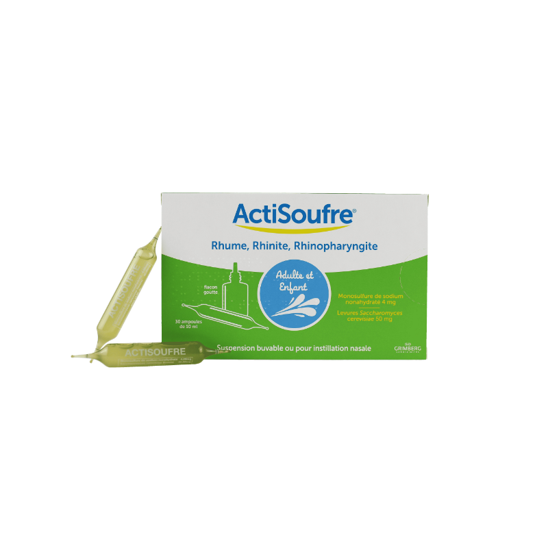 Actisoufre 4mg/50mg per 10ml of Drinkable or Nasal Solution, Box of 30 vials Climarome