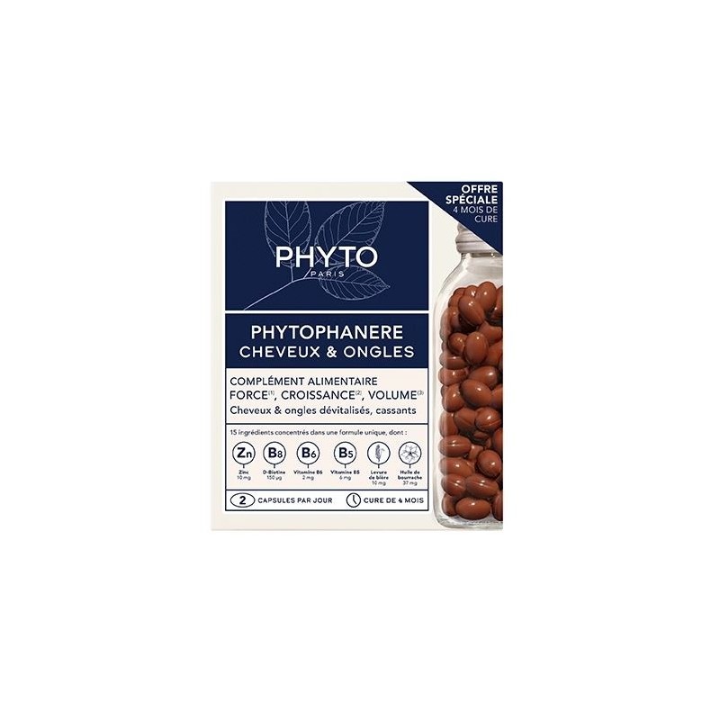 Complément Alimentaire Cheveux et Ongles - Force Croissance Volume - PhytoPhanere - 240 Capsules