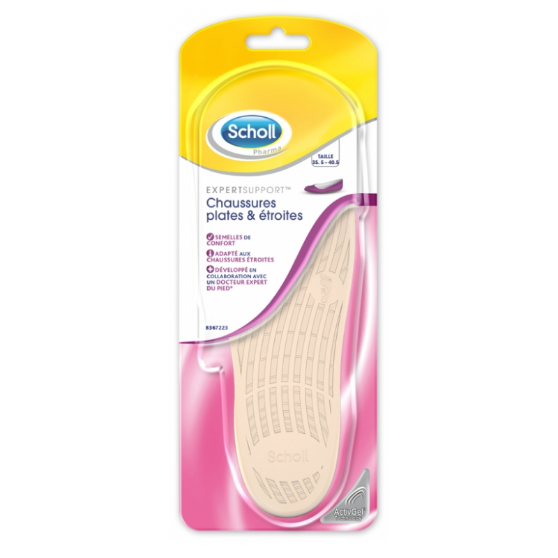 Flat & Narrow Shoe Insoles - Comfort Insoles - 35.5- 40.5 - Scholl - 1 pair