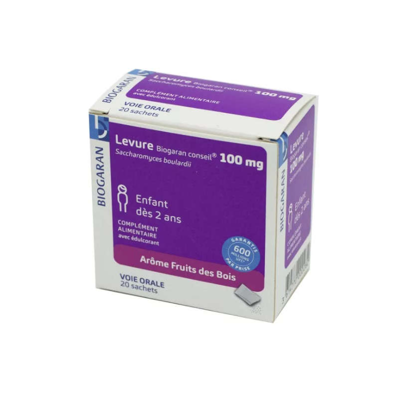 Yeast 100 mg - Saccharomyces Boulardii - Biogaran - 20 sachets