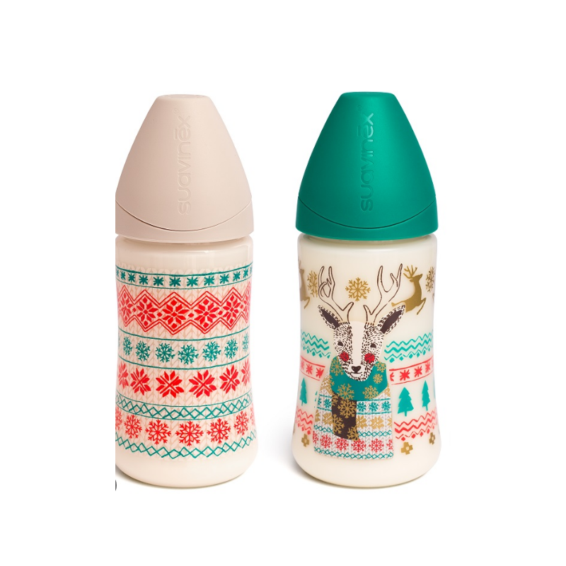 Biberon Col Large - Tétine 3 Vitesses - Suavinex - +0M - 270 ml