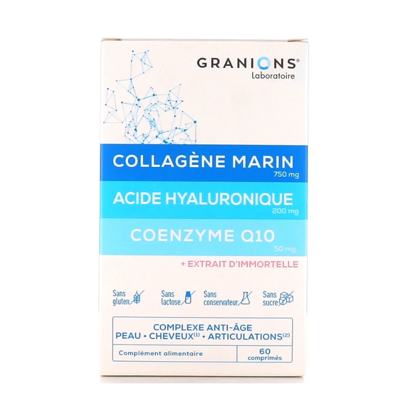 Complexe Anti-âge - Peau - Cheveux - Articulations - Collagène Marin - Granions - 60 comprimés