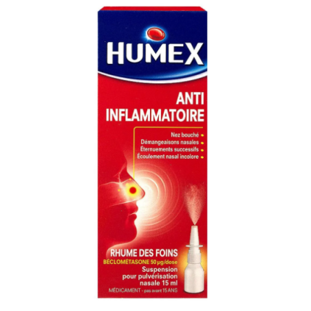 Humex Rhume Des Foins Anti-Inflammatoire, Beclometasone, Suspension Pour Pulverisation Nasale, 100 Doses