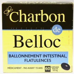 Charbon de Belloc Activated Carbon (125 mg) Capsules – Pack of 60