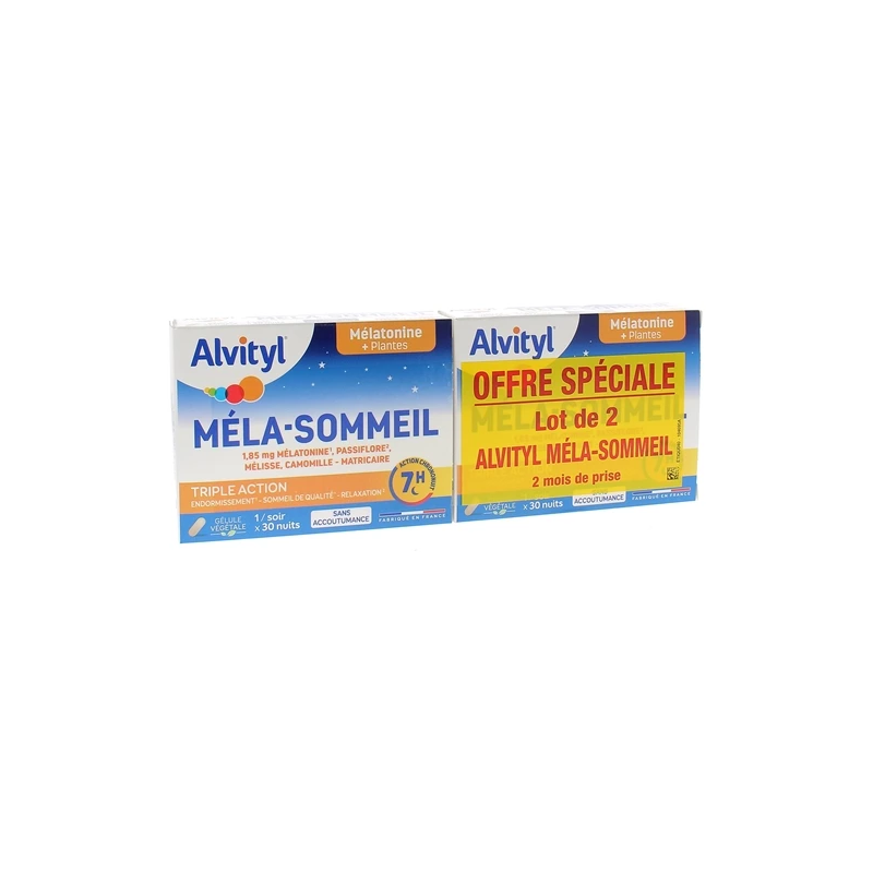 Méla-Sommeil, Endormissement, Sommeil de Qualité - Govital, Offre Lot De 2 X 30 Gélules