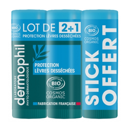 2+1 Pack Lip Stick - Dry Lips - Dermophil - 3x4g