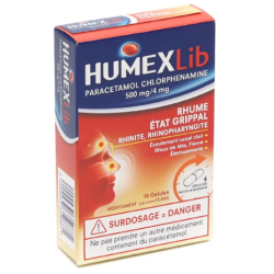 HumexLib - Influenza - Cold - Paracetamol Chlorphenamine - 16 Capsules