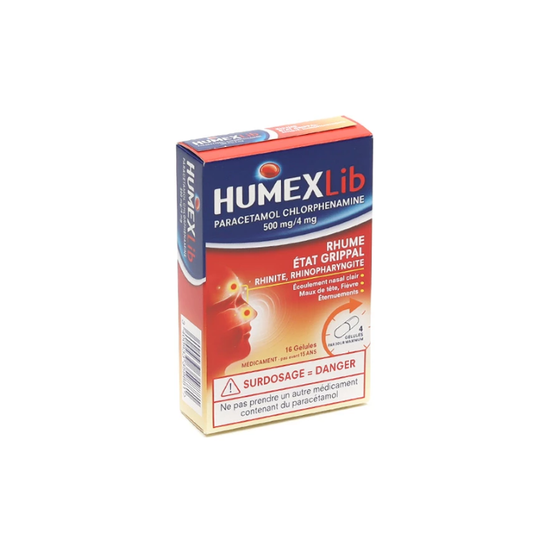 HumexLib - Influenza - Cold - Paracetamol Chlorphenamine - 16 Capsules