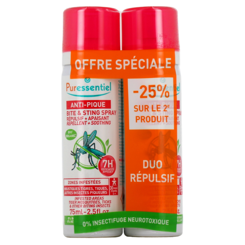Spray Répulsif - Anti-Pique - Puressentie - 2x75 ml