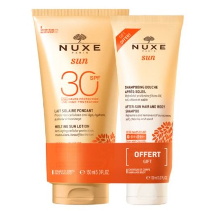 High Protection Melting Sun Milk - SPF30 - 150ml + free after sun shower shampoo 100ml - Nuxe Sun
