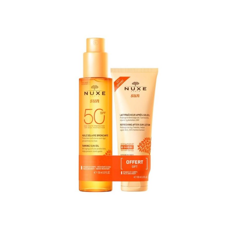 Tanning Sun Oil 150 ml - SPF50 + free fresh after sun milk 100ml - Nuxe Sun
