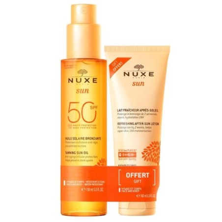Tanning Sun Oil 150 ml - SPF50 + free fresh after sun milk 100ml - Nuxe Sun