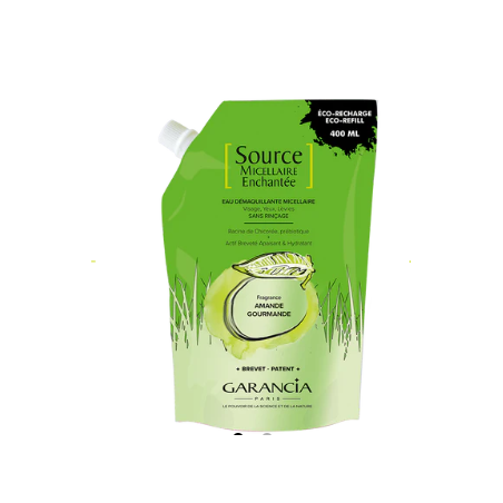 Source Micellaire Enchantée Micellar Makeup Remover Water with Gourmet Almond, Eco-Recharge 400 ml - Garancia