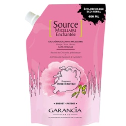 Source Micellaire Enchantée Eau Démaquillante Micellaire à La Rose d'Antan, Eco-Recharge 400 ml - Garancia
