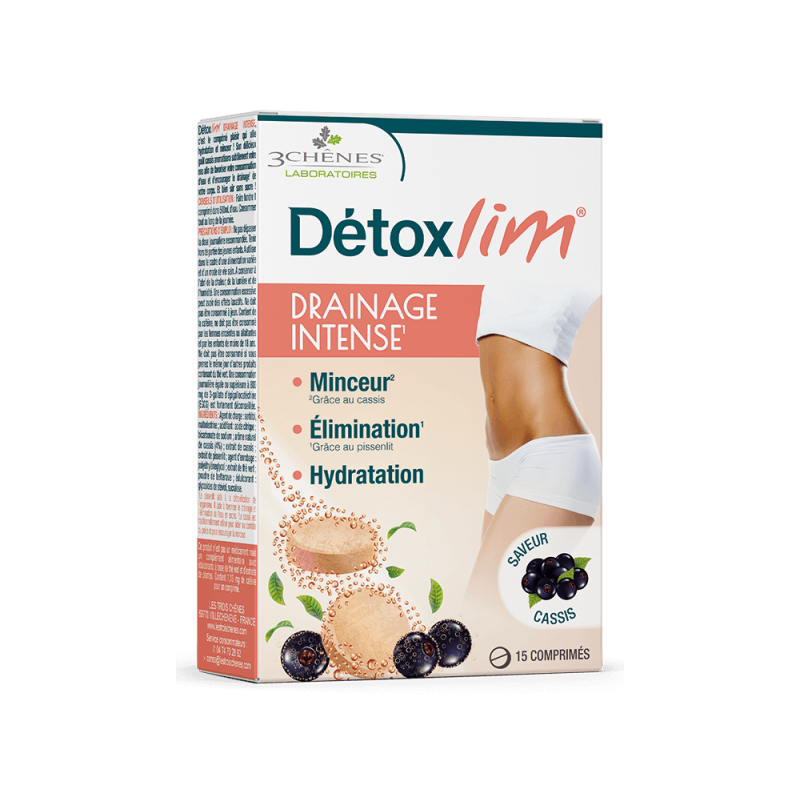 Drainage Intense Detoxlim - Minceur & Elimination - 3Chênes - 15 comprimés effervescents