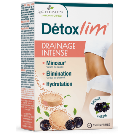 Drainage Intense Detoxlim - Minceur & Elimination - 3Chênes - 15 comprimés effervescents