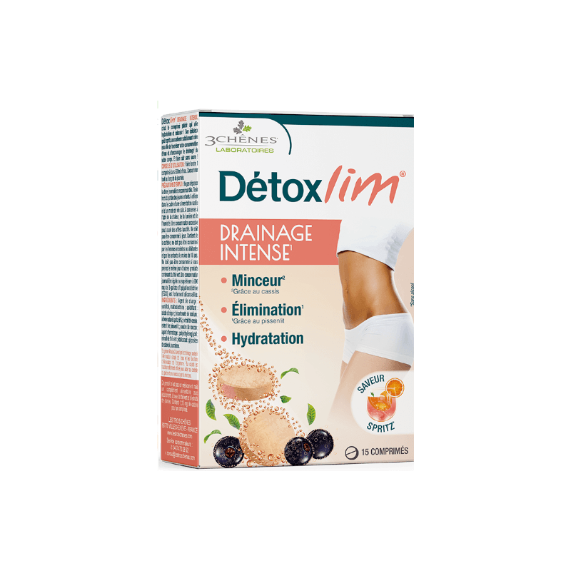 Drainage Intense Detoxlim - Minceur & Elimination - 3Chênes - 15 comprimés effervescents