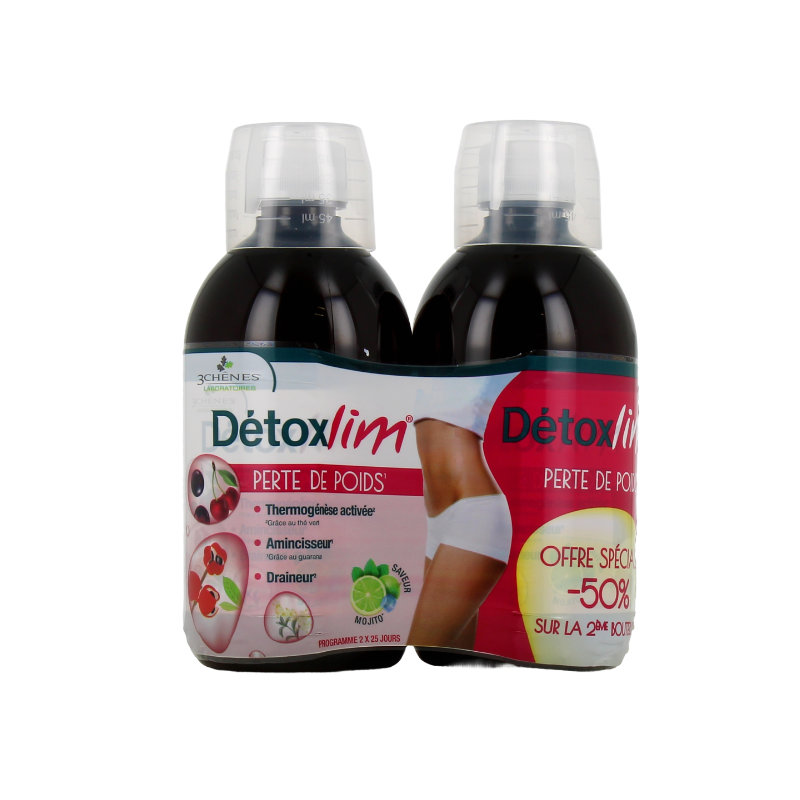 Perte de Poids Detoxlim - Draineur & Amincisseur - 3Chênes - 2x500 ml