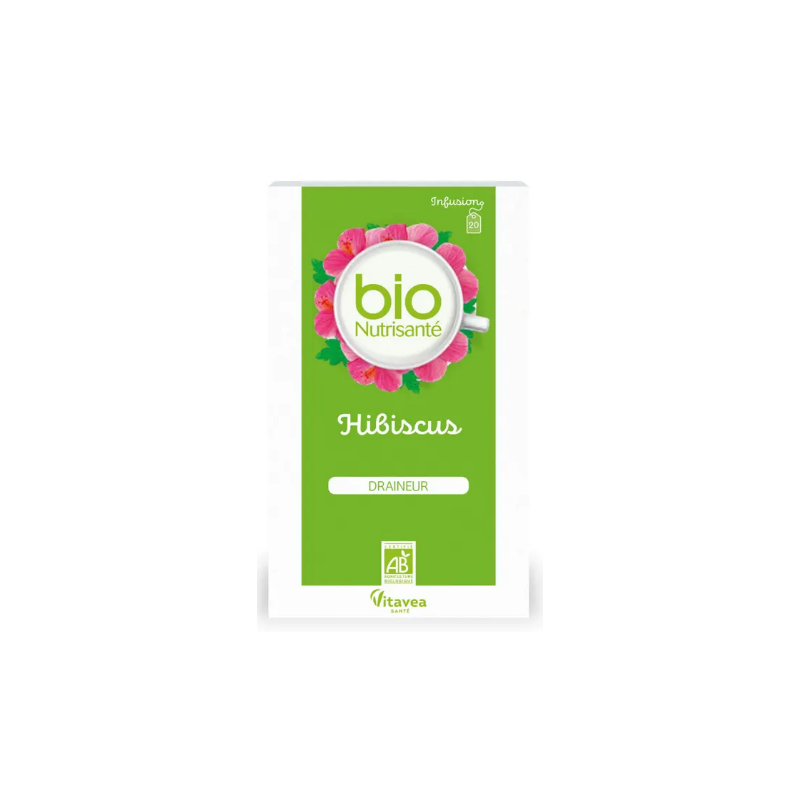 Infusion Bio - Draineur - Hibiscus - Nutrisanté - 20 sachets