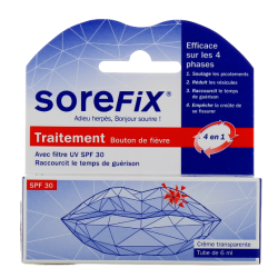 Crème Transparente - Bouton de Fièvre - SPF30 - Sorefix - 6 ml