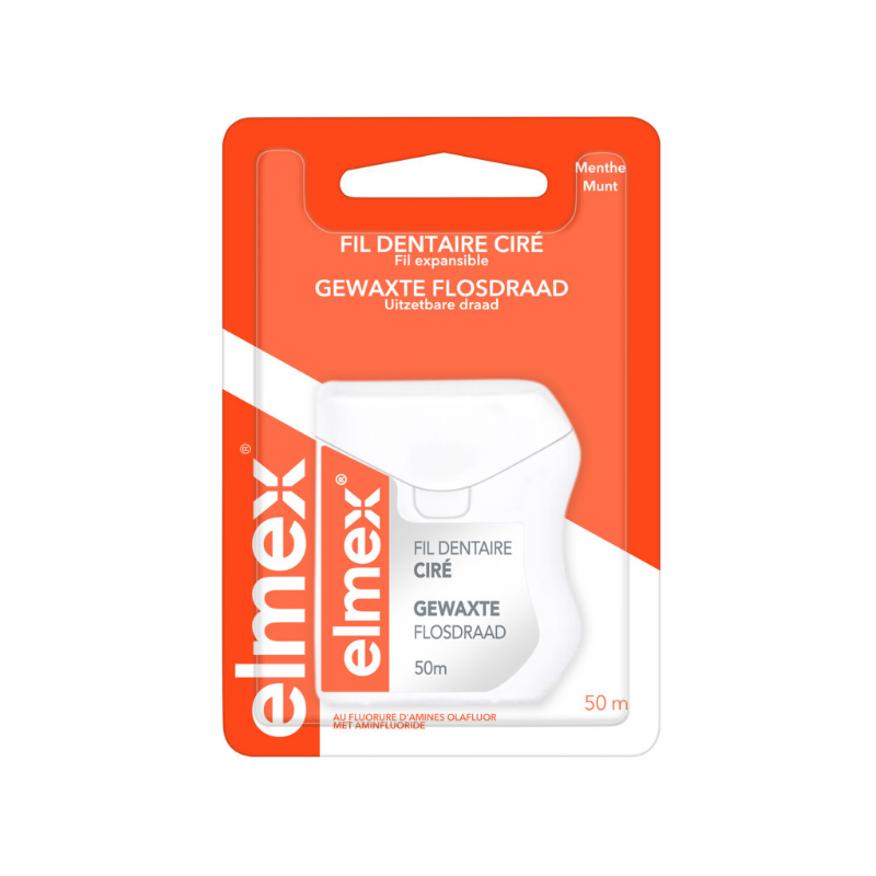 Waxed Dental Floss - Mint Aroma - Elmex - 50m