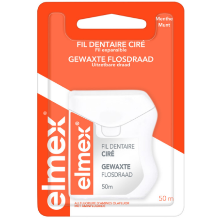 Fil Dentaire Ciré - Arôme Menthe - Elmex - 50m