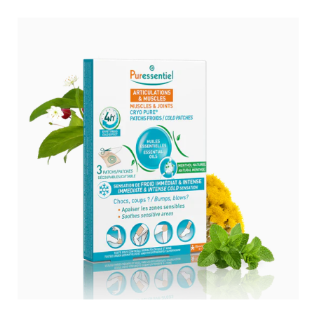 Articulations et Muscles Cold Patches Cryo Pure - Puressentiel - 3 patches