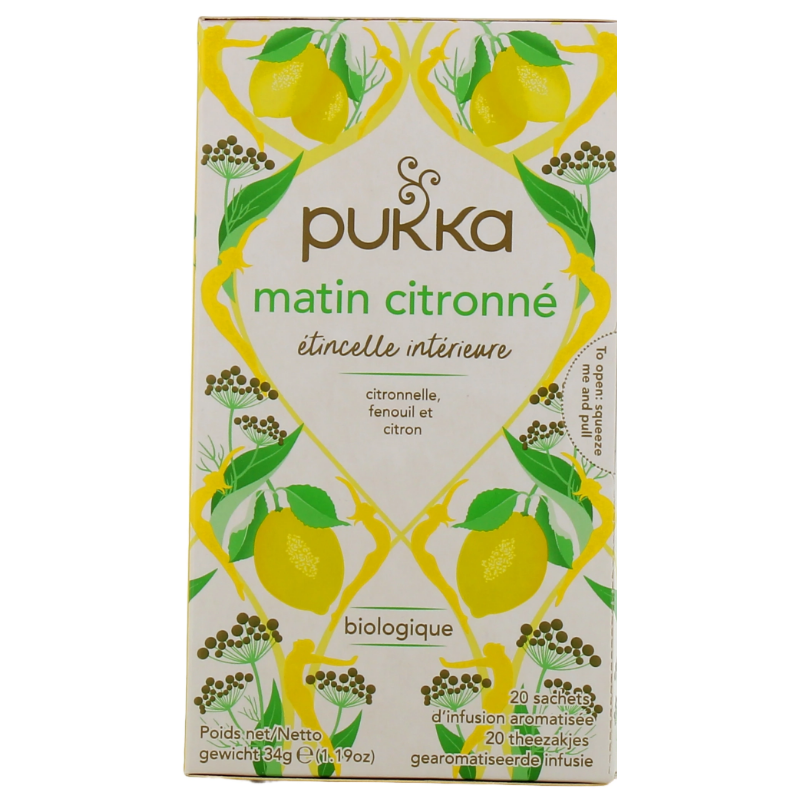 Tisane Matin Citronné - Bio - Pukka - 20 sachets