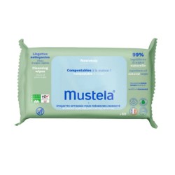 Compostable Cleansing Wipes - Mustela - 60 Wipes