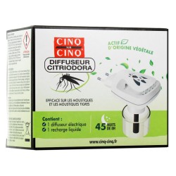 Diffuseur Citriodora + 1 Recharge - Cinq sur Cinq - 45 Nuits (Péremption 02/2026)
