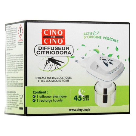 Diffuseur Citriodora + 1 Recharge - Cinq sur Cinq - 45 Nuits (Péremption 02/2026)