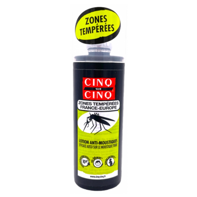 Lotion anti-moustiques - Zones Tempérées - Cinq sur Cinq - 100 ml