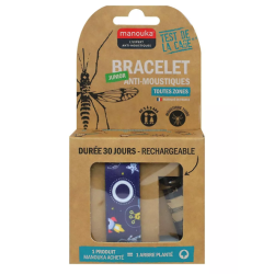 Bracelet Anti-moustiques Junior - Toutes Zones - Manouka - 1 Bracelet Rechargeable (Péremption 03/2026)