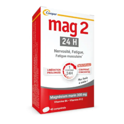 Mag 2 Magnesium 24H - Fatigue - Nervousness - Cooper - 40 tablets